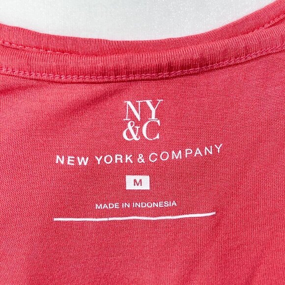 New York & Company Tank Top | Coral & Orange | Medium | Scoop Neck | Colorful - Picture 8 of 10